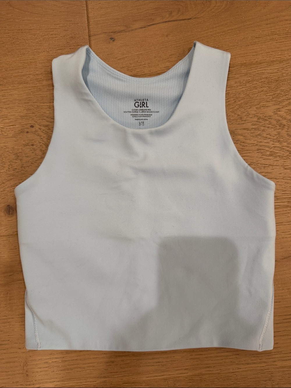 Athleta Girl Pale Blue Ribbed Cropped Tank
